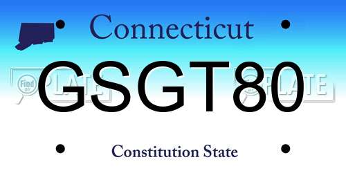 GSGT80 Connecticut License Plate