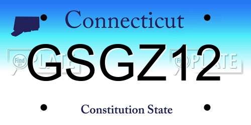 GSGZ12 Connecticut License Plate