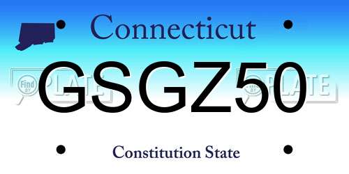 GSGZ50 Connecticut License Plate