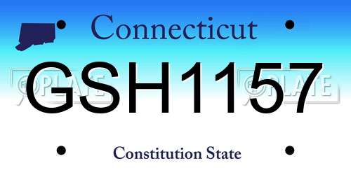GSH1157 Connecticut License Plate