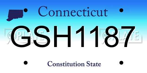 GSH1187 Connecticut License Plate