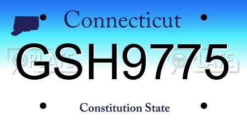 GSH9775 Connecticut License Plate