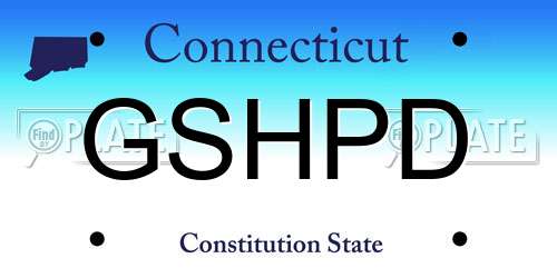 GSHPD Connecticut License Plate