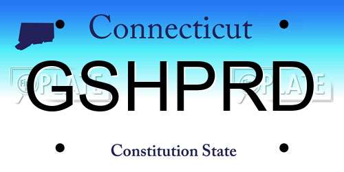 GSHPRD Connecticut License Plate