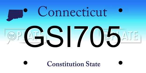 GSI705 Connecticut License Plate