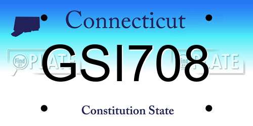 GSI708 Connecticut License Plate