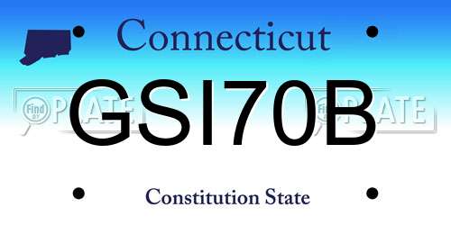GSI70B Connecticut License Plate