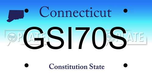 GSI70S Connecticut License Plate