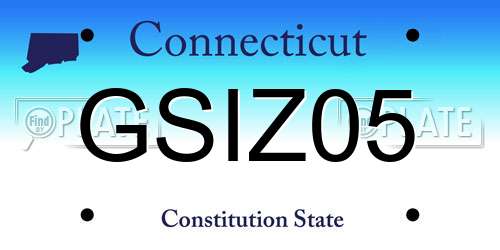 GSIZ05 Connecticut License Plate