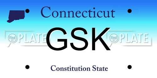 GSK Connecticut License Plate