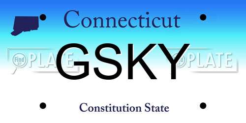 GSKY Connecticut License Plate
