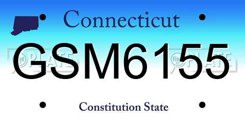 GSM6155 Connecticut License Plate