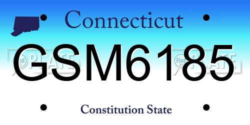 GSM6185 Connecticut License Plate