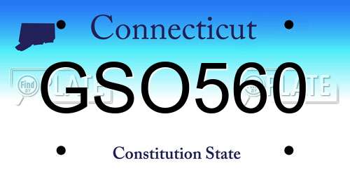 GSO560 Connecticut License Plate