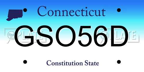 GSO56D Connecticut License Plate