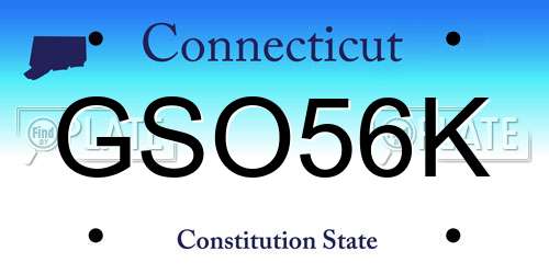 GSO56K Connecticut License Plate