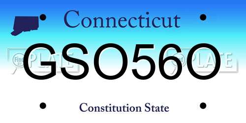 GSO56O Connecticut License Plate