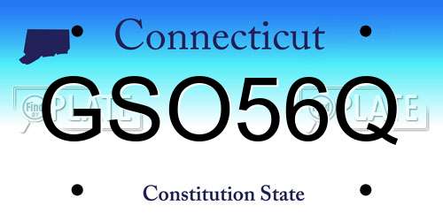GSO56Q Connecticut License Plate