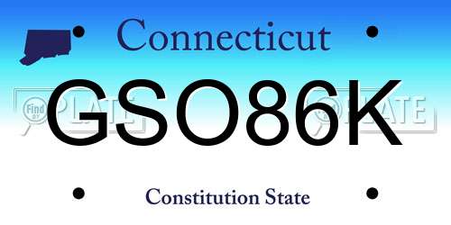 GSO86K Connecticut License Plate