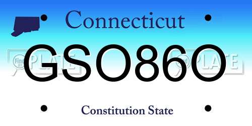 GSO86O Connecticut License Plate