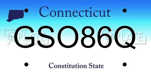 GSO86Q Connecticut License Plate