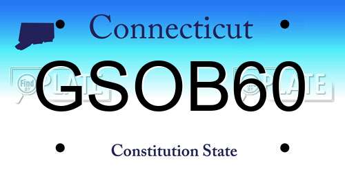 GSOB60 Connecticut License Plate