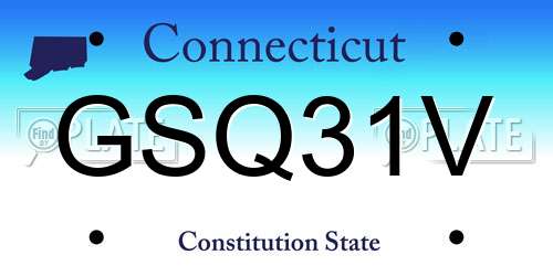 GSQ31V Connecticut License Plate