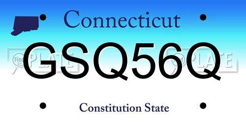GSQ56Q Connecticut License Plate