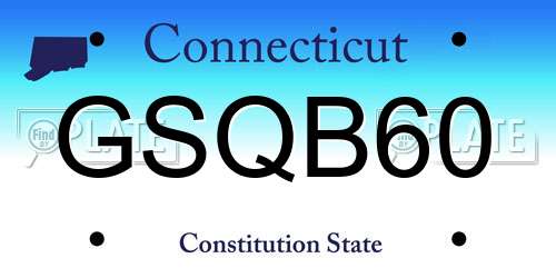 GSQB60 Connecticut License Plate