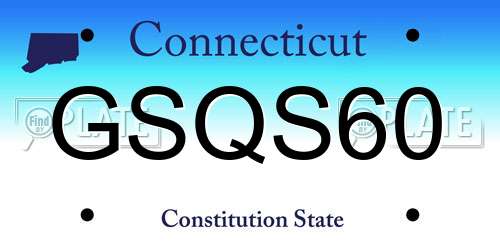 GSQS60 Connecticut License Plate