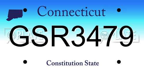 GSR3479 Connecticut License Plate