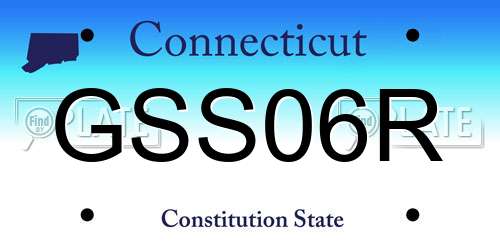 GSS06R Connecticut License Plate
