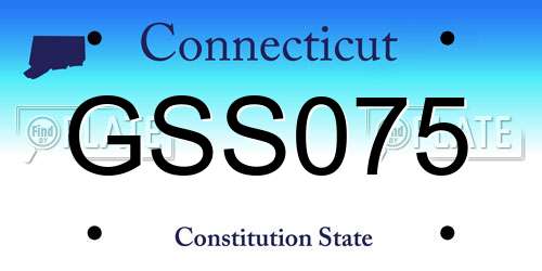 GSS075 Connecticut License Plate