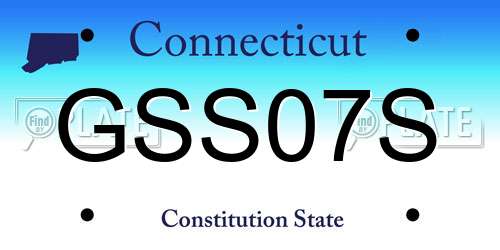 GSS07S Connecticut License Plate