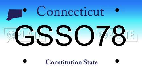 GSSO78 Connecticut License Plate