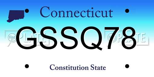 GSSQ78 Connecticut License Plate