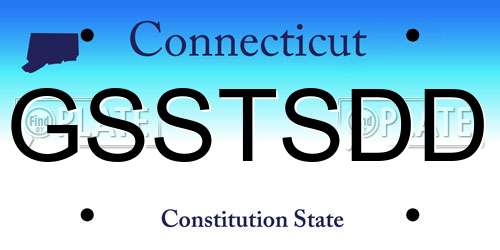 GSSTSDD Connecticut License Plate