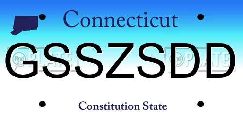 GSSZSDD Connecticut License Plate