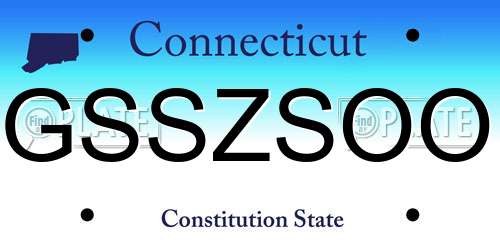 GSSZSOO Connecticut License Plate
