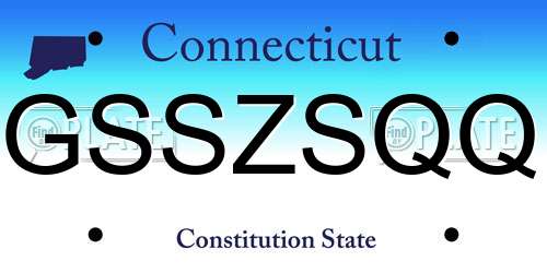 GSSZSQQ Connecticut License Plate