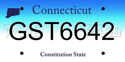 GST6642 Connecticut License Plate