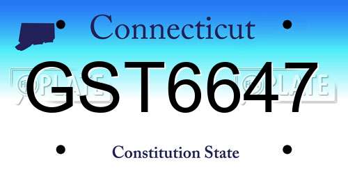 GST6647 Connecticut License Plate
