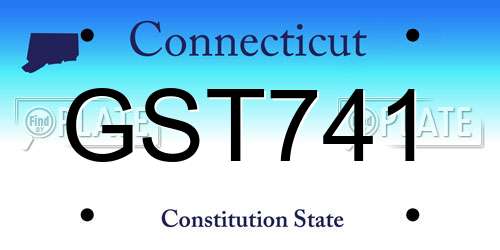 GST741 Connecticut License Plate