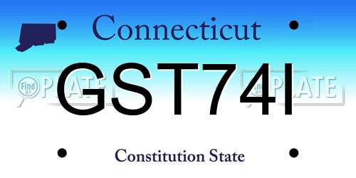GST74I Connecticut License Plate