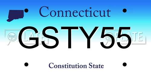 GSTY55 Connecticut License Plate