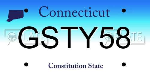 GSTY58 Connecticut License Plate