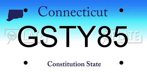 GSTY85 Connecticut License Plate