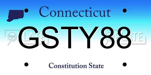 GSTY88 Connecticut License Plate