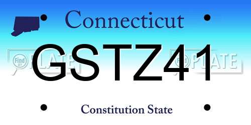 GSTZ41 Connecticut License Plate