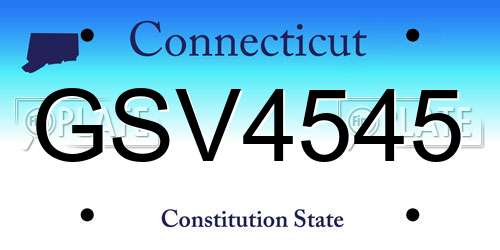 GSV4545 Connecticut License Plate